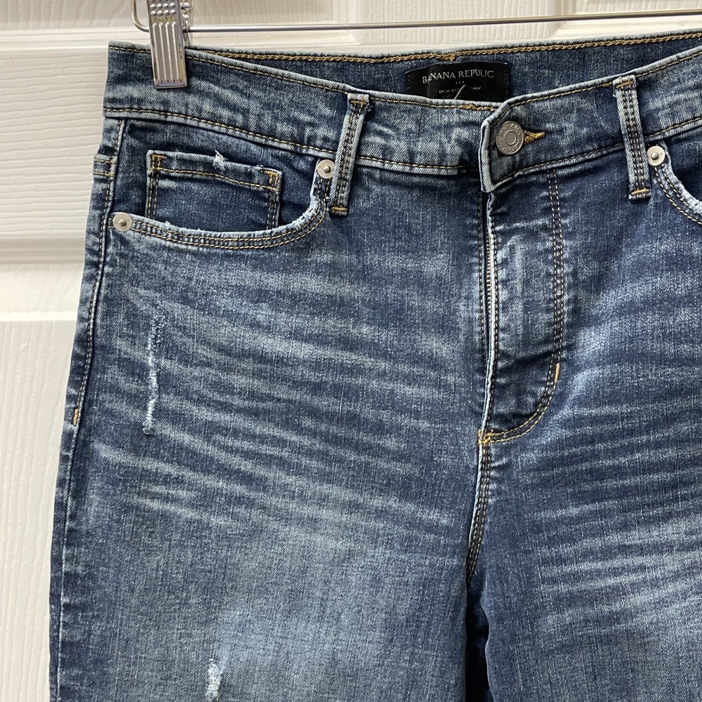 Banana Republic Factory Womens 28/6 Tall High Rise Skinny Medium Wash Blue Denim